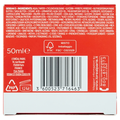 L'Oréal Paris Crema Viso giorno anti-rughe Revitalift con Ginseng Rosso e Proretinolo avanzato, 50ml